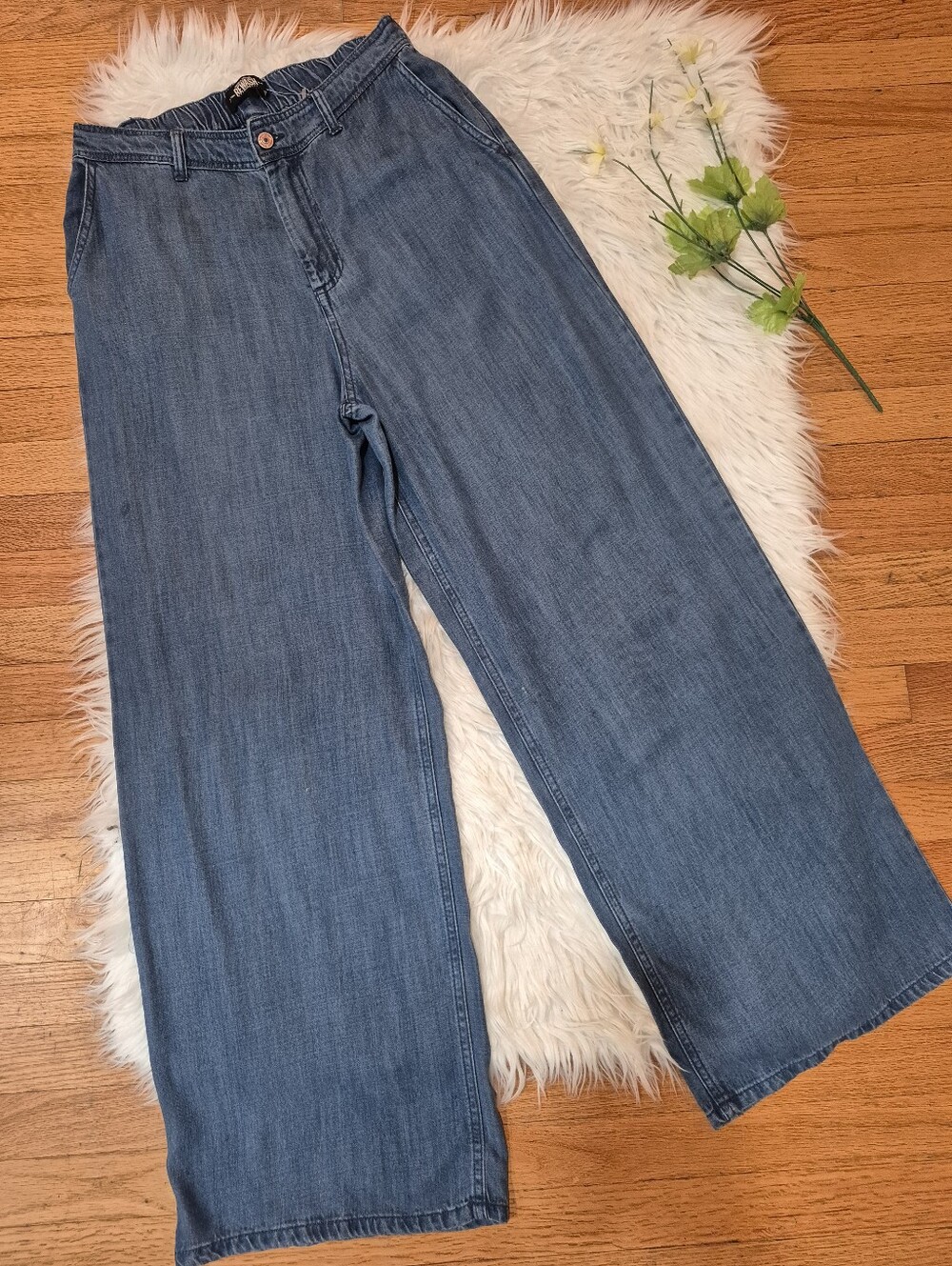 REWASH Wide Leg Women's Jeans in Medium Blue SIZE 7/28